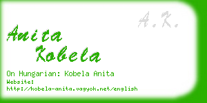 anita kobela business card